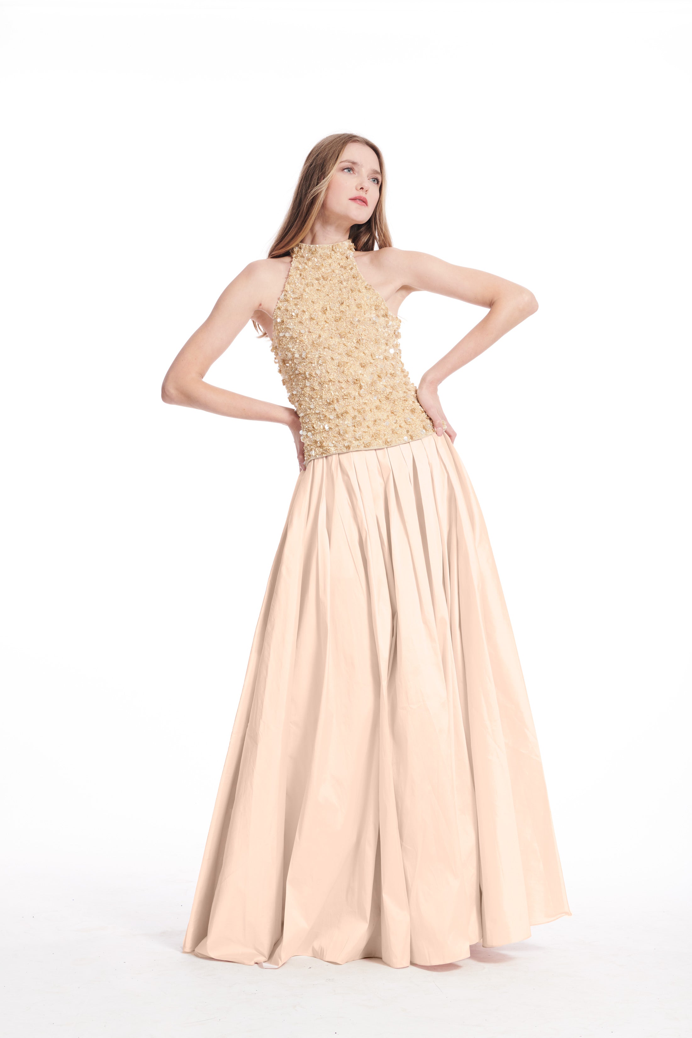 SOFT TAFFETA BALLGOWN SKIRT IN CHAMPAGNE