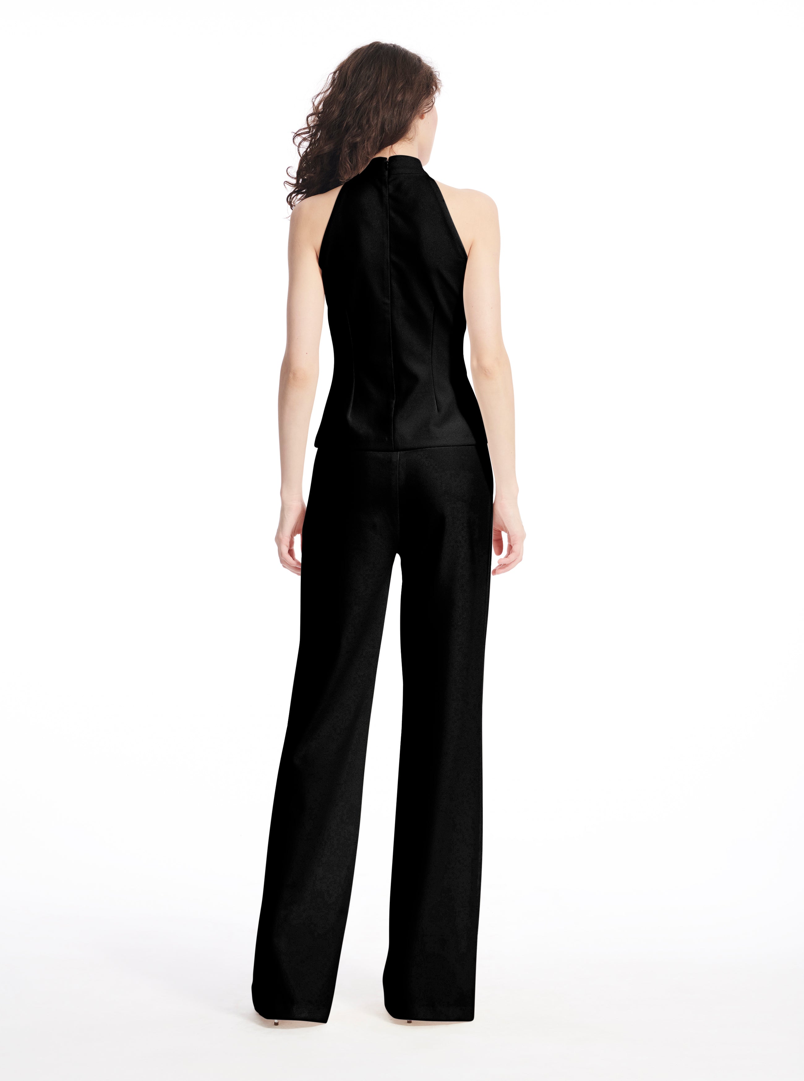STRETCH CREPE WIDE LEG PANT BLACK