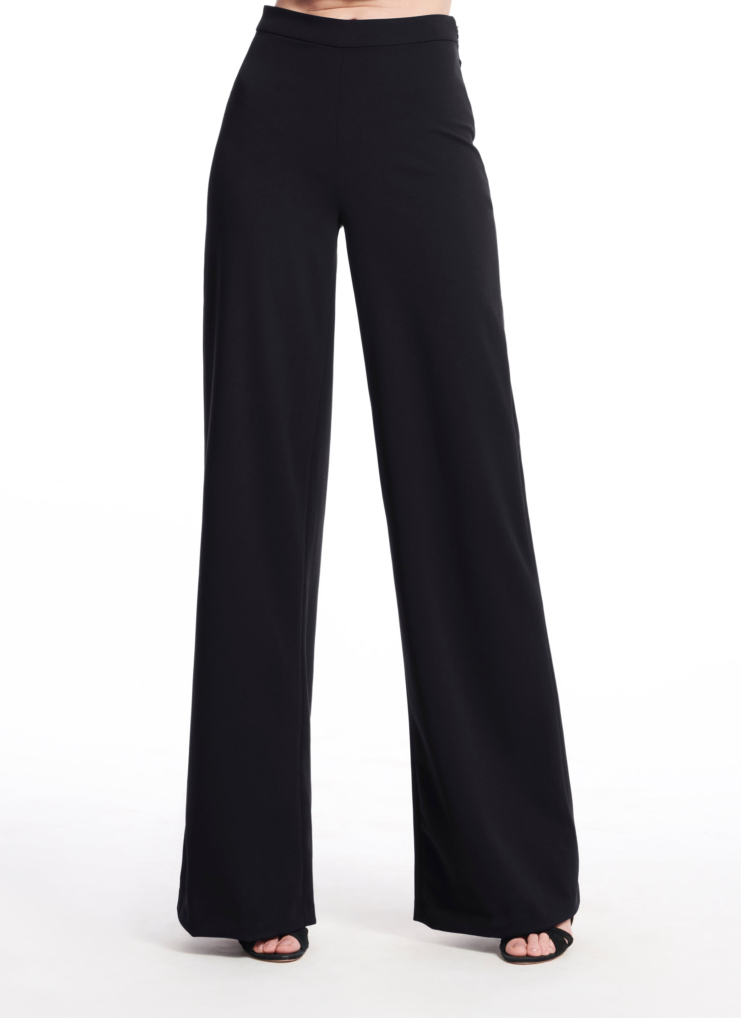 STRETCH CREPE WIDE LEG PANT BLACK