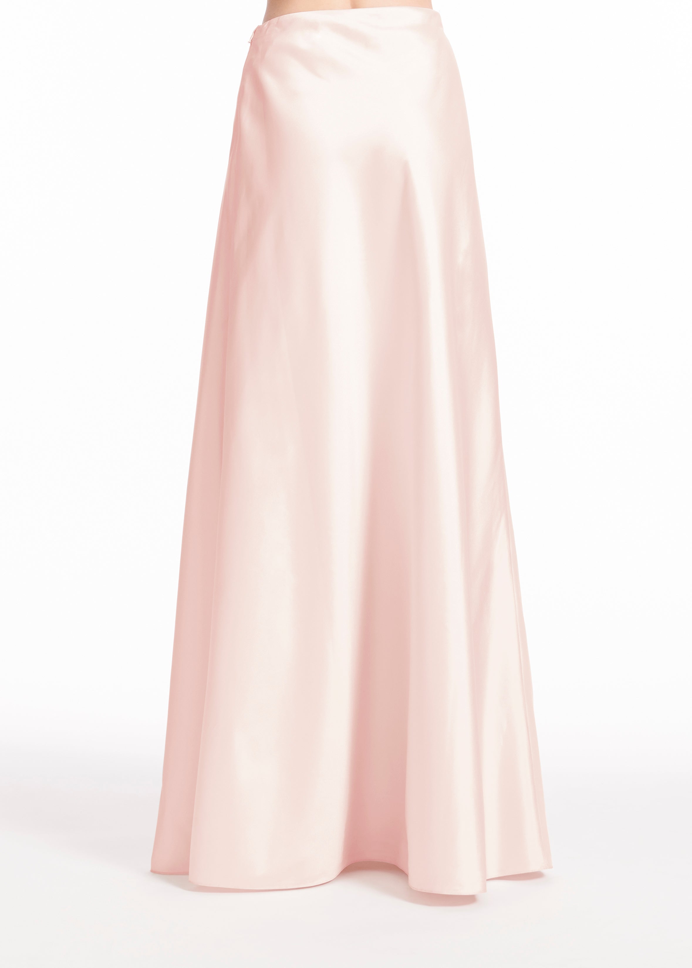 TAFFETA BIAS LONG SKIRT BLUSH