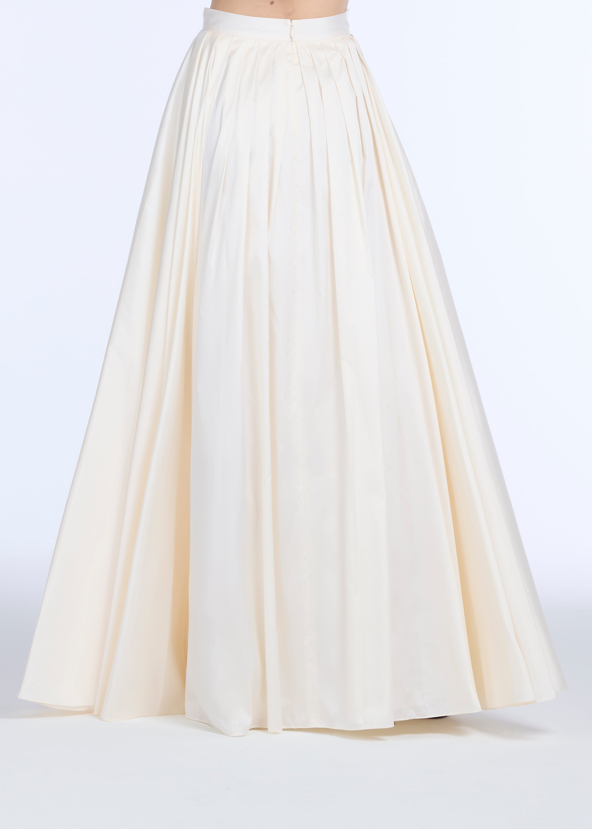 PLEATED SOFT TAFFETA BALLGOWN SKIRT IVORY