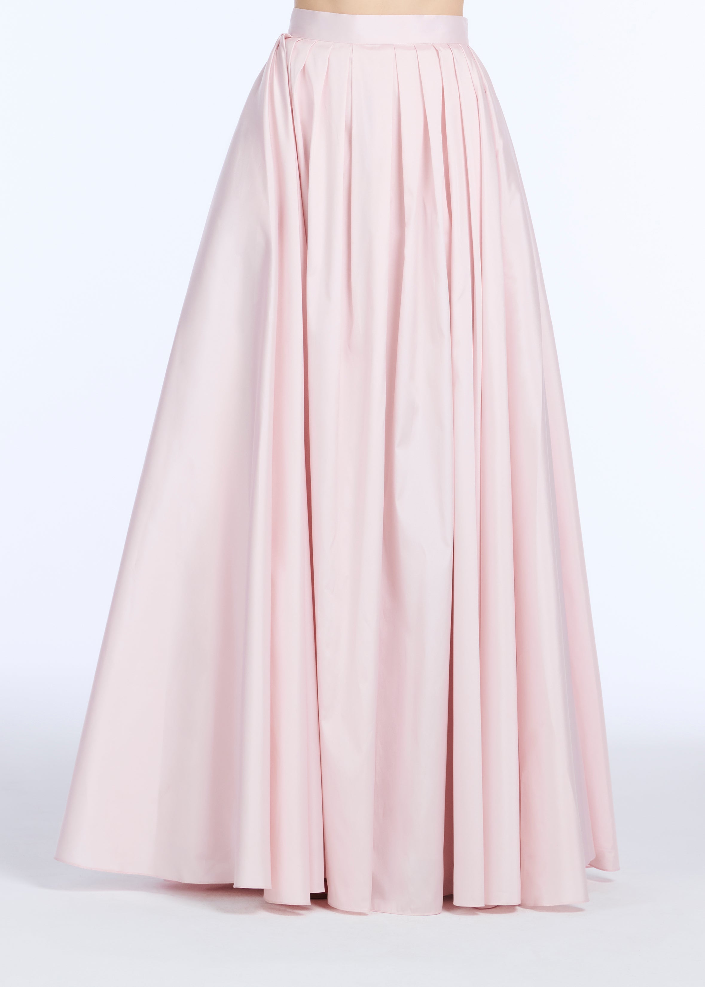 PLEATED SOFT TAFFETA BALLGOWN SKIRT BLUSH