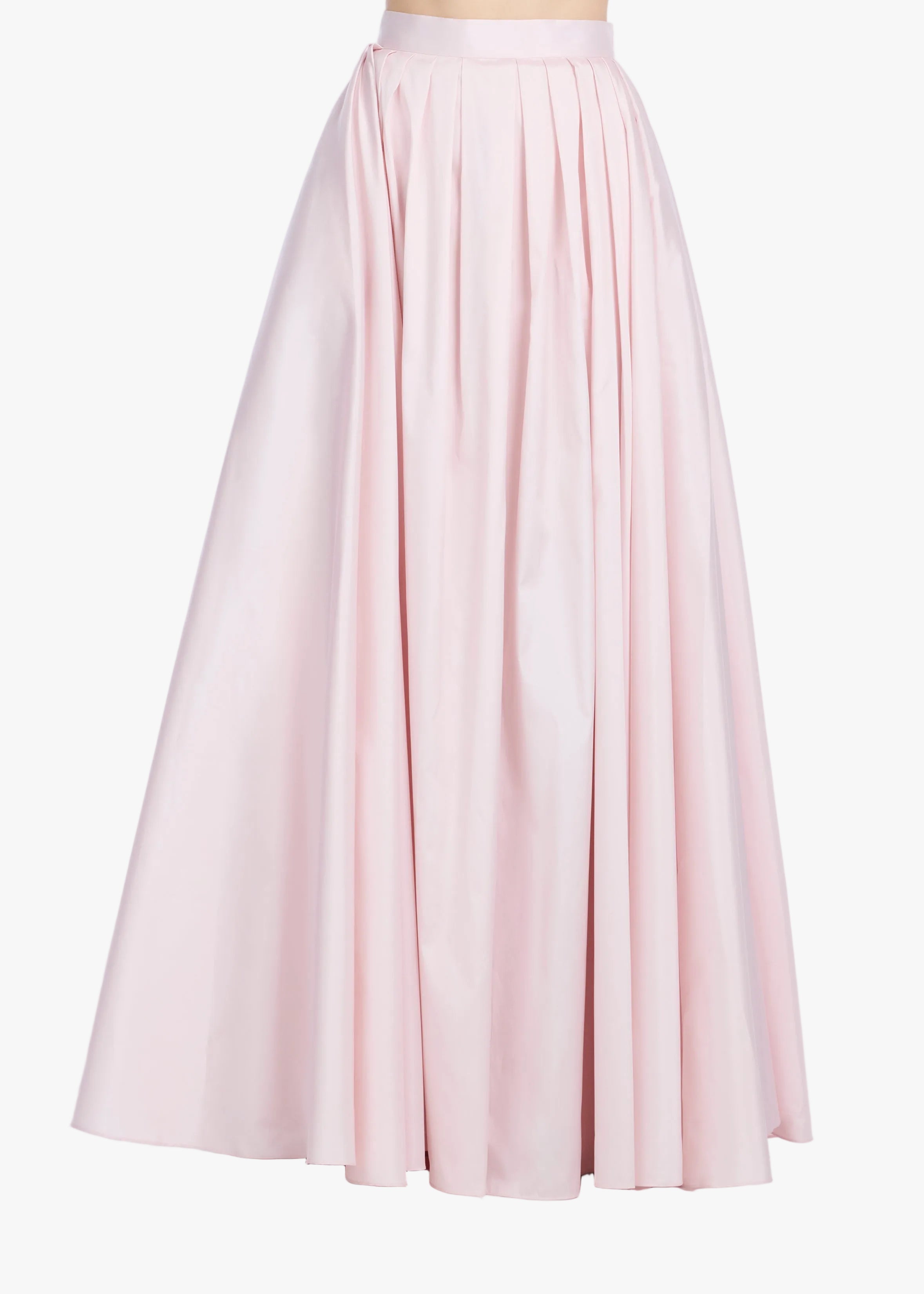 PLEATED SOFT TAFFETA BALLGOWN SKIRT BLUSH