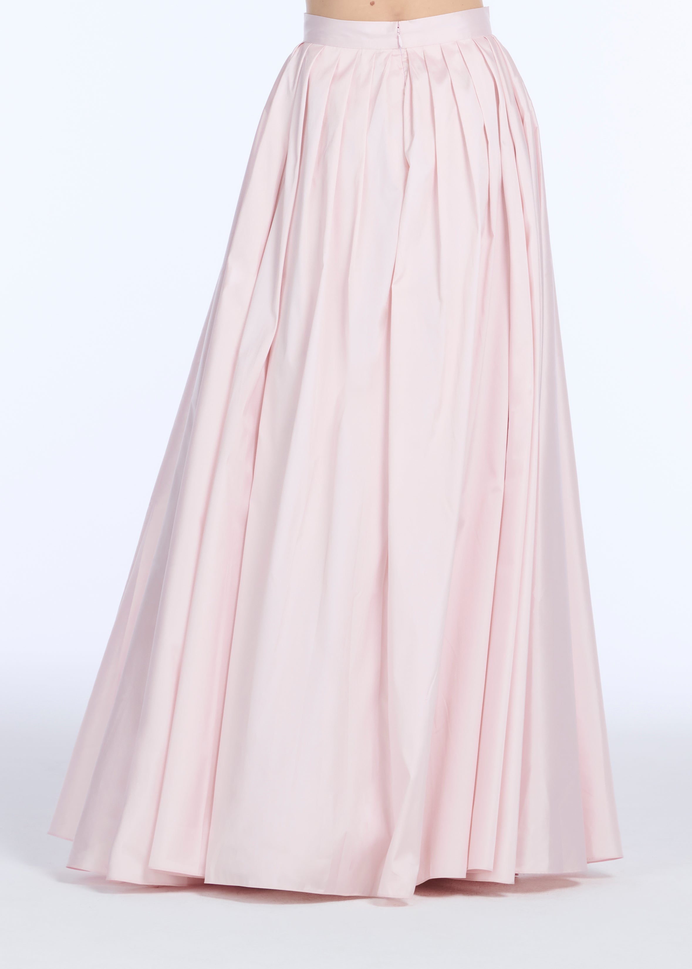PLEATED SOFT TAFFETA BALLGOWN SKIRT BLUSH