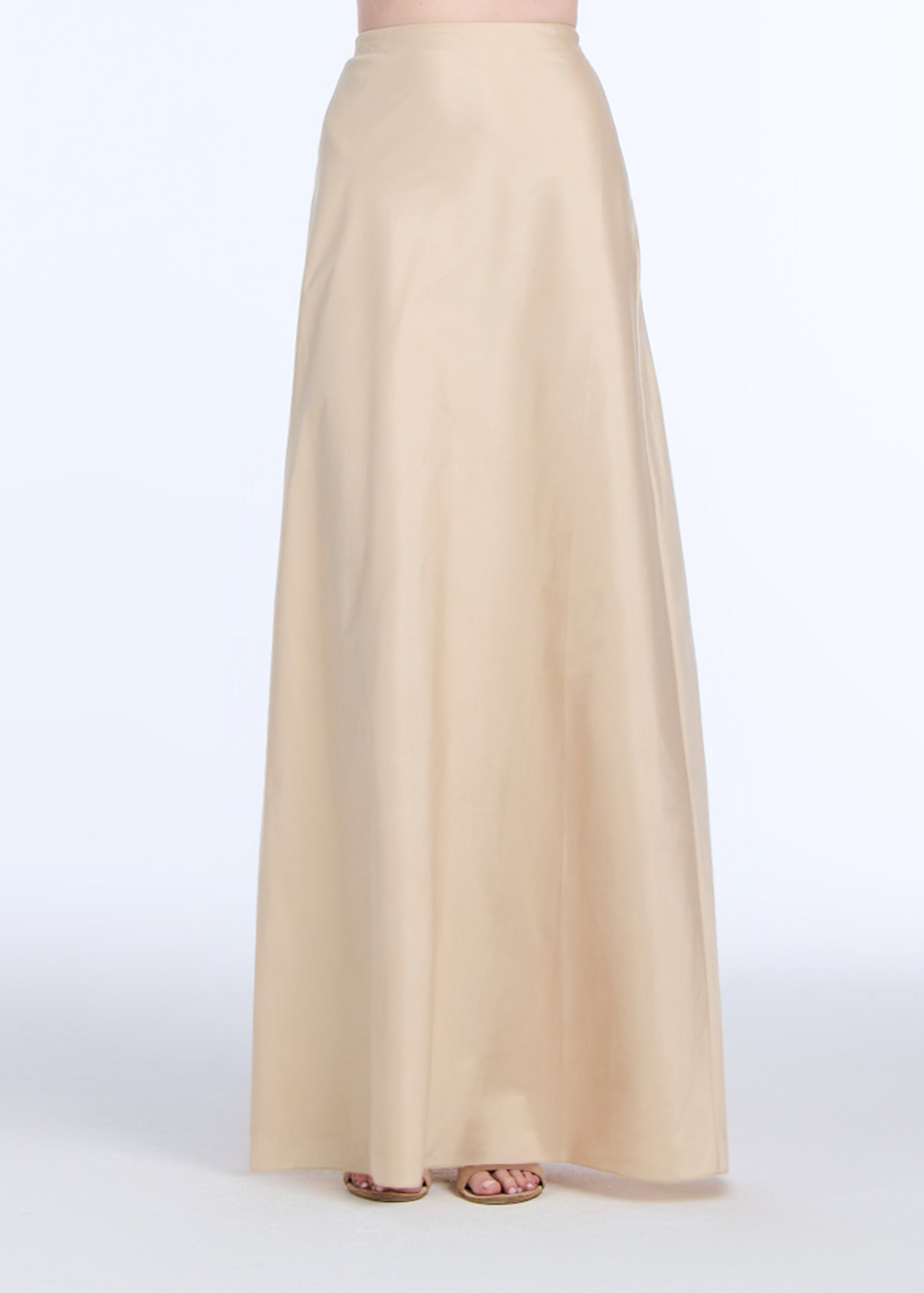 TAFFETA BIAS LONG SKIRT CHAMPAGNE