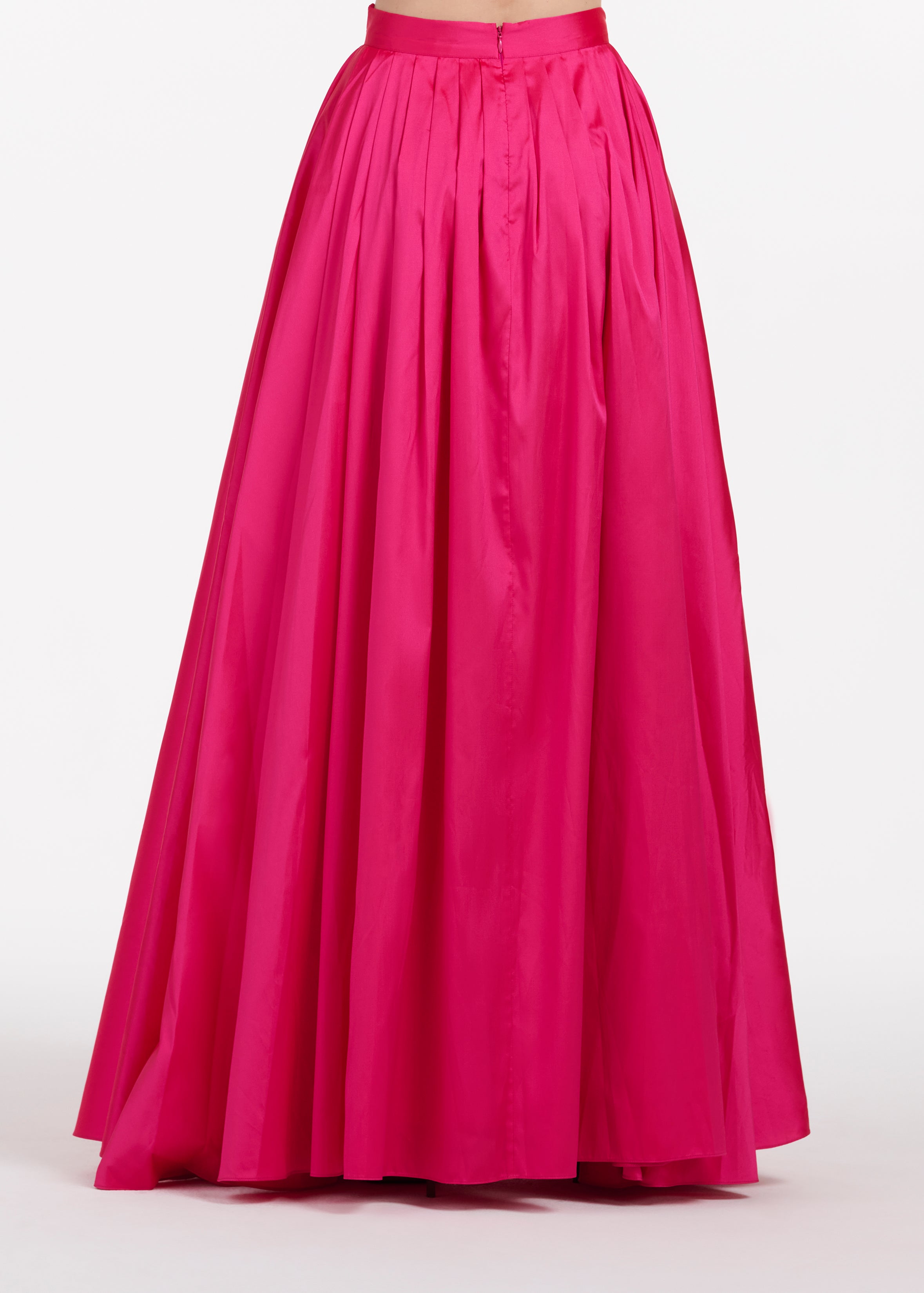 PLEATED SOFT TAFFETA BALLGOWN SKIRT WATERMELON