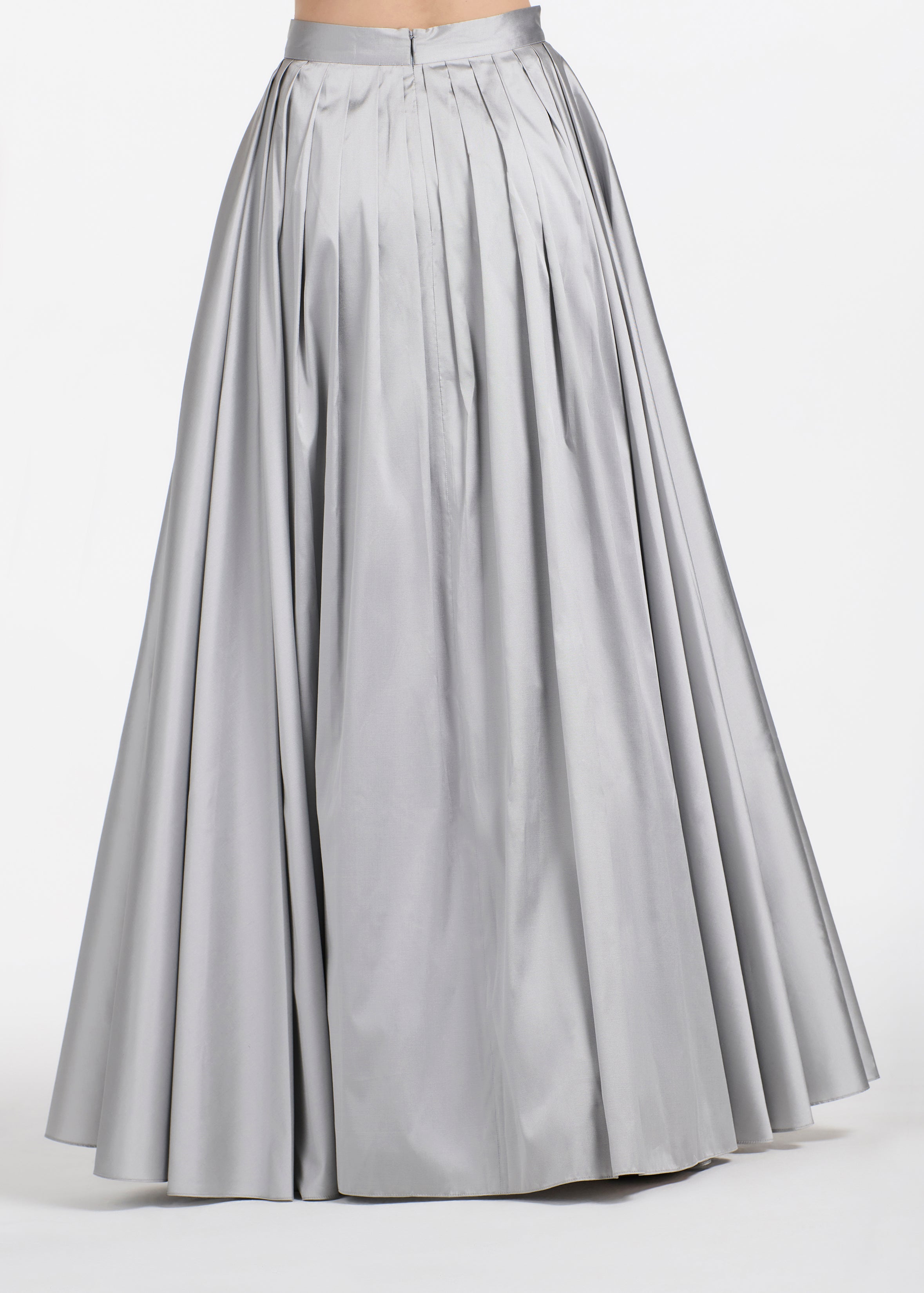 SOFT TAFFETA BALL GOWN SKIRT SILVER