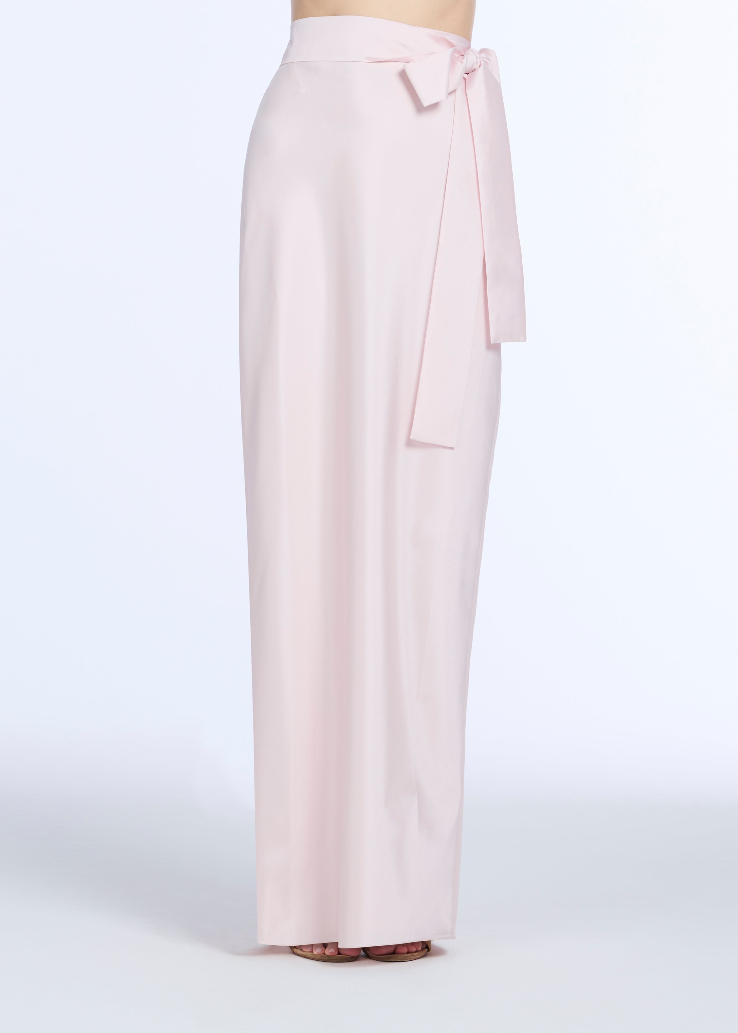 TAFFETA PUFF SLEEVE BLOUSE WITH CRYSTAL FLOWER BUTTONS BLUSH