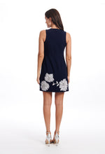 Load image into Gallery viewer, SLEEVELESS STRETCH CREPE DRESS WITH FLOWER APPLIQUE
