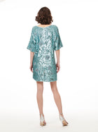 SEQUIN EMBROIDERED EASY MINI DOLMAN DRESS