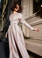 TAFFETA WRAP GOWN LIGHT BLUE