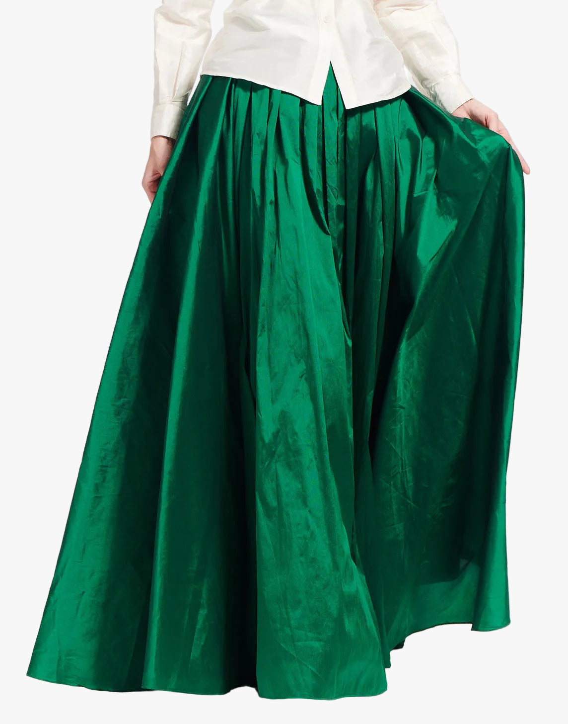 Soft Taffeta Ball Gown Skirt Emerald