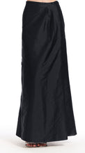 Load image into Gallery viewer, SOFT TAFFETA FAUX WRAP SKIRT NAVY BLACK IVORY
