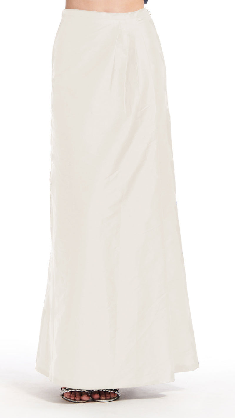 CLASSIC COLORS TAFFETA SLIM WRAP SKIRT - IVORY