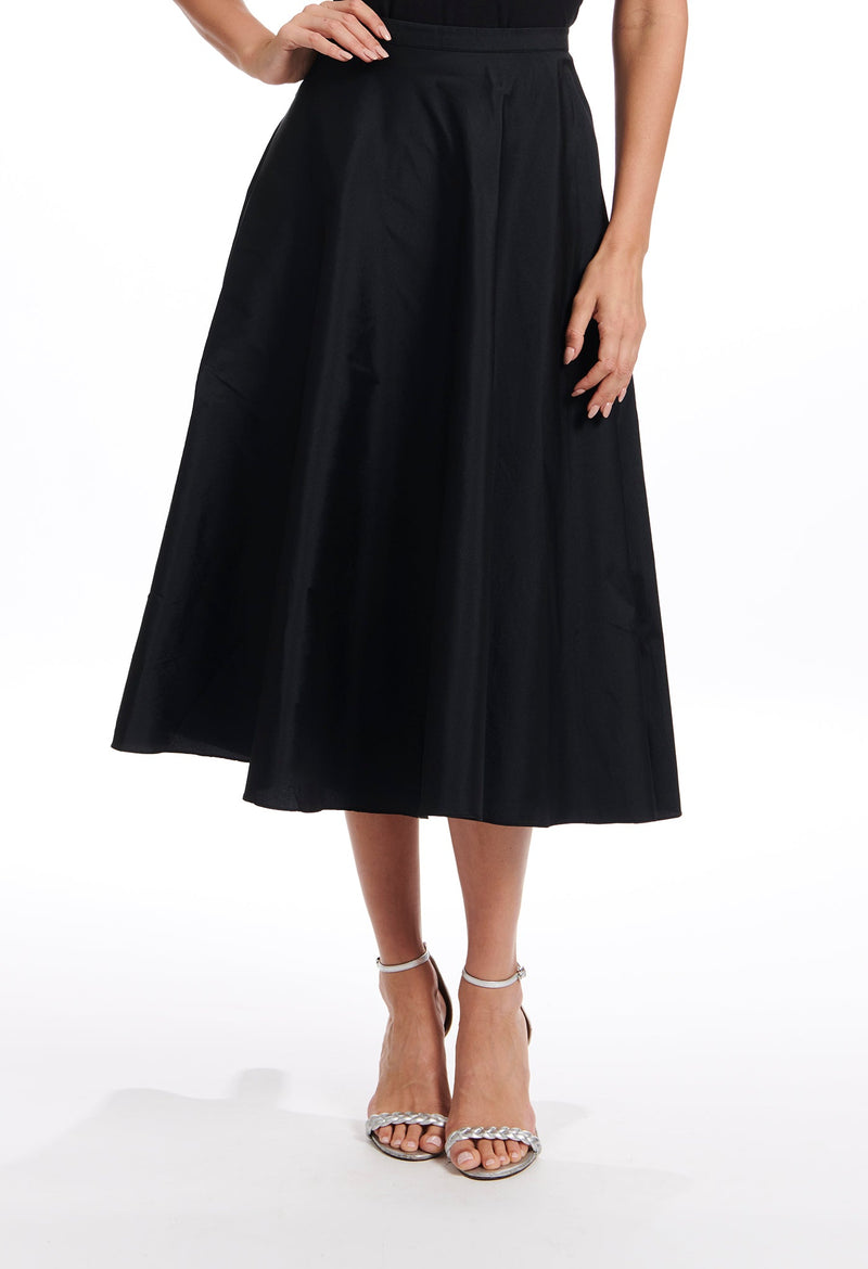 NAVY A-LINE MIDI SKIRT