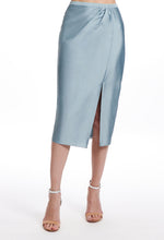 Load image into Gallery viewer, TAFFETA FAUX WRAP MIDI SKIRT
