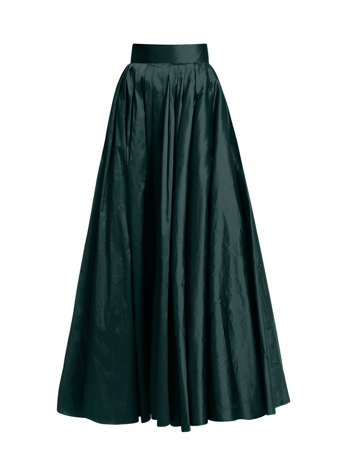 FOREST PLEATED SOFT TAFFETA BALLGOWN SKIRT