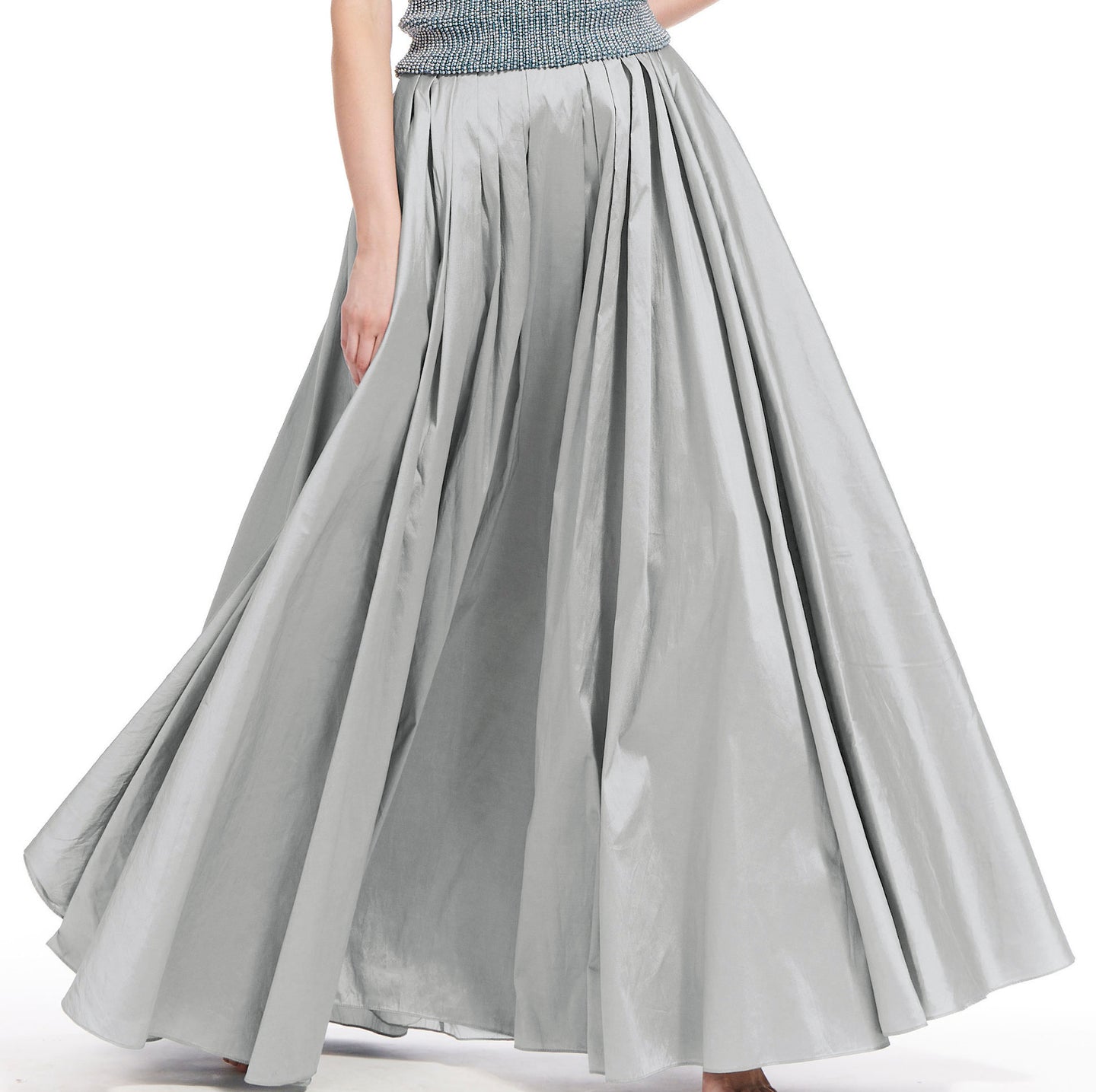 SUBLIME BLUE PLEATED SOFT TAFFETA BALLGOWN SKIRT