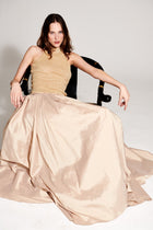 TAFFETA BALLGOWN SKIRT IN CHAMPAGNE, BLACK AND IVORY