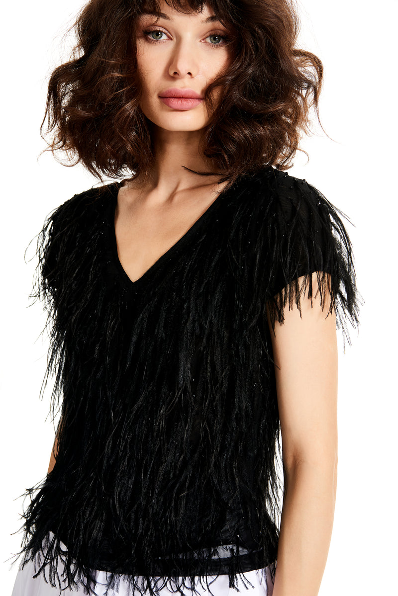 TEE FEATHER BLACK