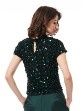 Load image into Gallery viewer, FOREST CRUNCHY FLOWER HAND BEADED TOP
