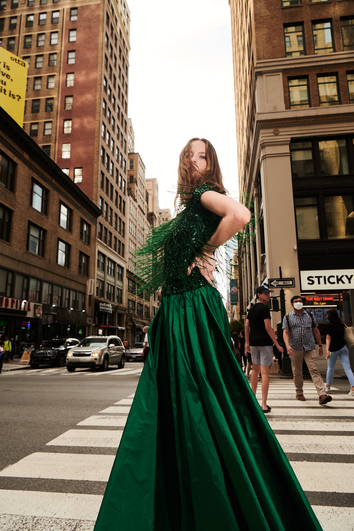 Soft Taffeta Ball Gown Skirt Emerald