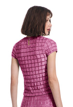 Load image into Gallery viewer, WINDOWPANE BEADED AND SEQUINED  TEE
