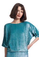 Load image into Gallery viewer, SEQUIN SPARKLE BLOUSON WITH DOLMAN SLEEVES
