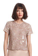 Load image into Gallery viewer, FLORAL SEQUIN AND BEADED TEE

