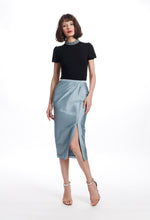 Load image into Gallery viewer, CLASSIC COLORS TAFFETA FAUX WRAP MIDI SKIRT
