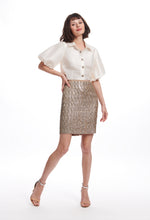 Load image into Gallery viewer, CABLE-KNIT BEADED SKIRT
