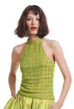 Load image into Gallery viewer, WINDOWPANE SEQUIN MOCK-NECK TOP
