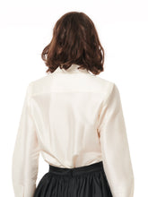 Load image into Gallery viewer, IVORY JEWELED LARGE BOW TAFFETA TOP
