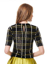 Load image into Gallery viewer, BLACK CITRINE PLAID BEADED ELBOW TEE
