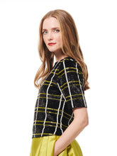 Load image into Gallery viewer, BLACK CITRINE PLAID BEADED ELBOW TEE
