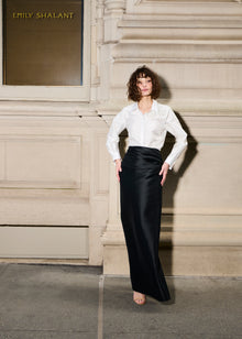 TAFFETA BLOUSE WITH CRYSTAL PEONY IVORY