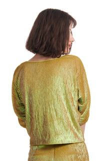 SEQUIN BLOUSON WITH DOLMAN SLEEVES APRICOT