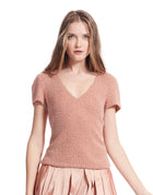 APRICOT PEARL V-NECK TEE