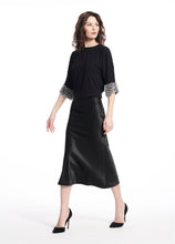 Load image into Gallery viewer, MIDI SATIN A-LINE BIAS SKIRT
