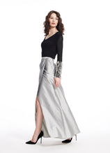 Load image into Gallery viewer, CLASSIC COLORS TAFFETA SLIM WRAP SKIRT BLACK, SILVER, CHAMPAGNE, IVORY
