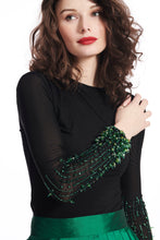 Load image into Gallery viewer, Crystal Drop Hand Beaded Luxe Jersey Tee
