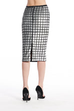 Load image into Gallery viewer, Sequin Windowpane Grid Midi Skirt
