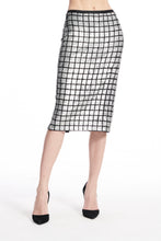 Load image into Gallery viewer, Sequin Windowpane Grid Midi Skirt
