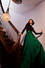 Soft Taffeta Ball Gown Skirt Emerald