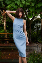 Load image into Gallery viewer, BRAIDED CRYSTAL MOCK NECK MIDI DRESS
