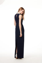 Load image into Gallery viewer, PEARL BEADED MOCK NECK CHOKER GOWN
