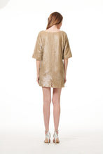 Load image into Gallery viewer, CHAMPAGNE SEQUIN DOLMAN DRESS
