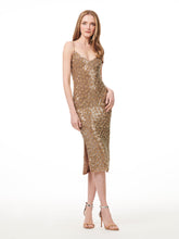 Load image into Gallery viewer, LEOPARD HAND BEADED SLIP DRESS
