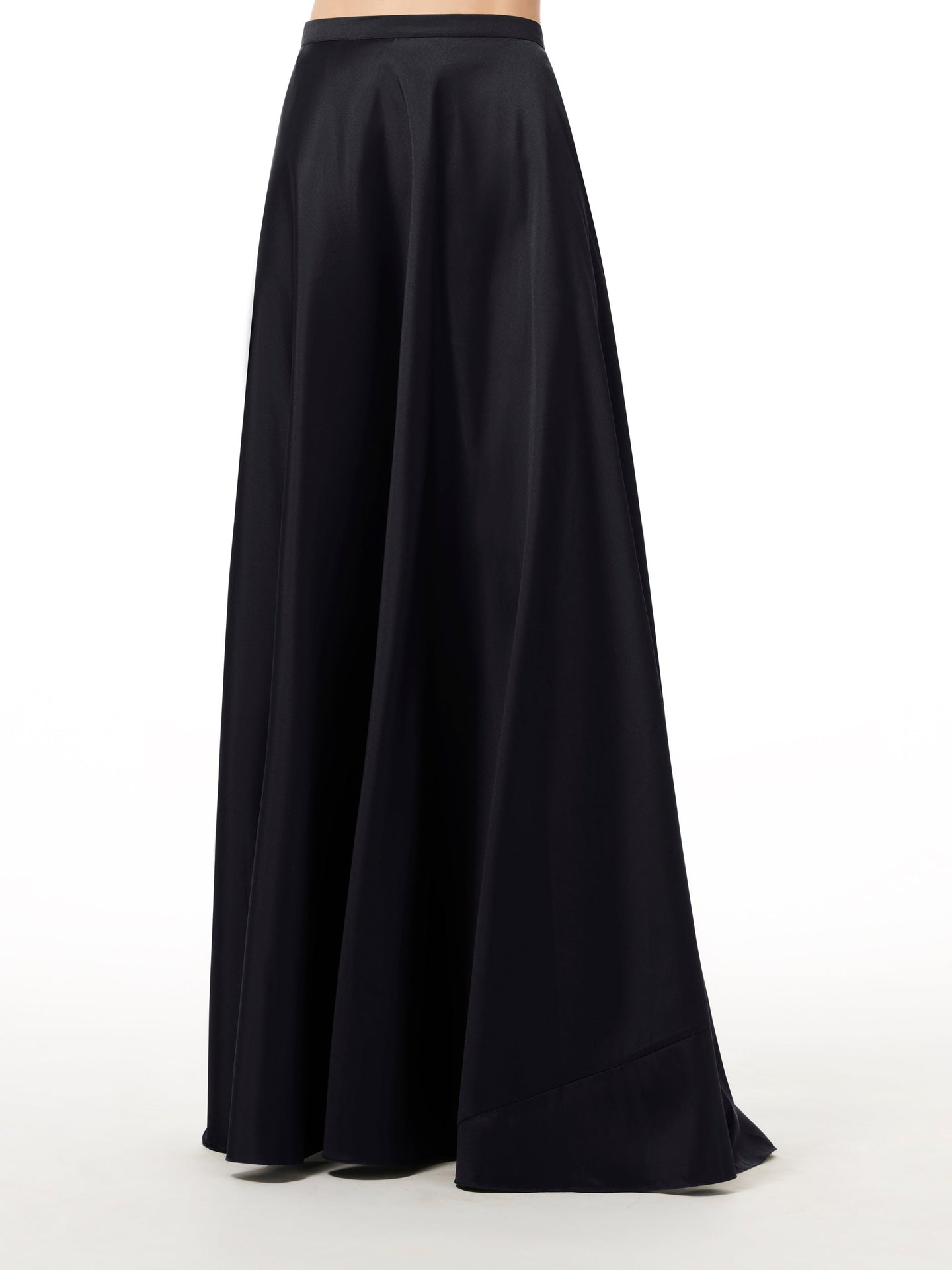 A-LINE TAFFETA LONG SKIRT BLACK IVORY AND NAVY