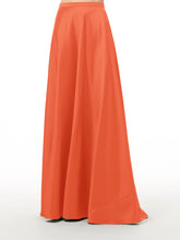 Load image into Gallery viewer, A-LINE TAFFETA LONG SKIRT BLACK IVORY AND NAVY
